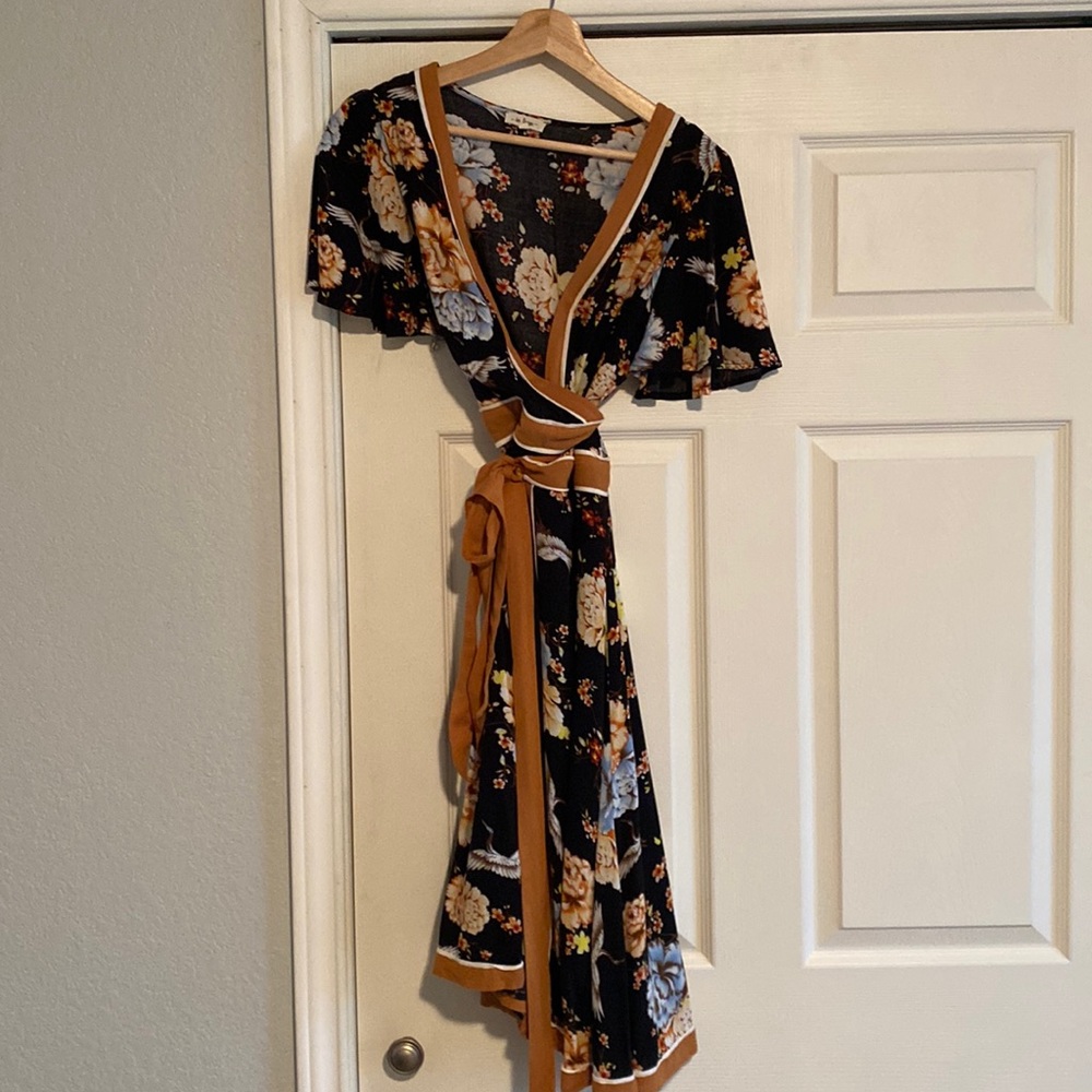 Wrap midi dress
